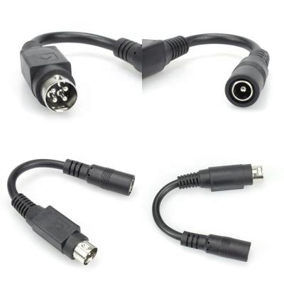 China Consumer Electronics DC Jack Cable Adapter Power Conversion 5.5X2.1MM 4 PIN MINI DIN Male Power Cable for sale