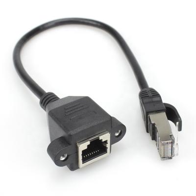 China Cable RJ45 Male To Female Screw Panel Mount Ethernet Extension Cable 1908281105 for sale