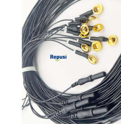 China Electrodos EEG de copa reutilizables con revestimiento de oro y cable de 3 m en venta