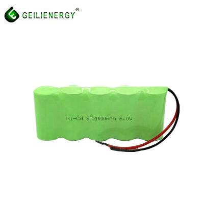 China Home Appliance Ni - Cd C Size 6v 2000 mah 6v Rechargeable Battery NI-CD Battery Pack For Emergency Light for sale