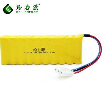 China Toys NICD AA 12v 800mah Rechargeable Battery Pack Emergency Lights Battery Power for sale