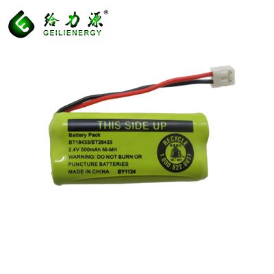 China Rechargeable Cordless Phone Battery NIMH AC 2.4V 500mAh Cordless Phone Battery Pack for sale