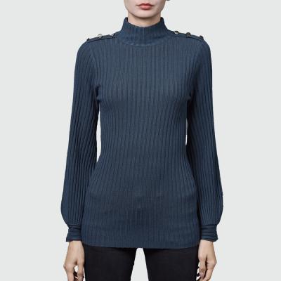 China New Arrivals Anti-wrinkle Sweaters Custom Logo Stretchable Korea Turtleneck Knit Long Sleeve Thin Sweater For Woman for sale