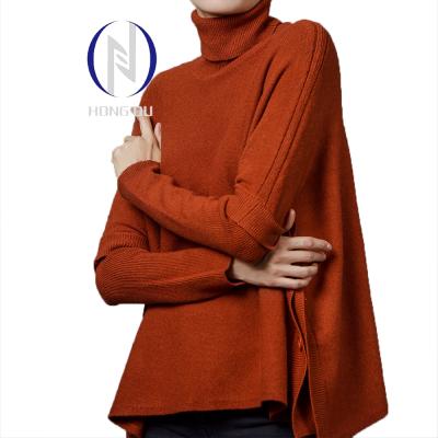 China Wholesale Breathable Winter And Spring Women Side Split Oversized Turtle Neck Sweater Bat Wing Sleeve Sweater Ladies Sweater for sale