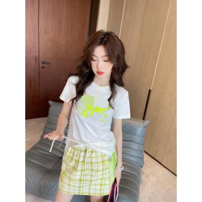 China Anti-Wrinkle Brand D Cotton Summer Casual T-shirts Ladies Short Sleeve For Diolly for sale