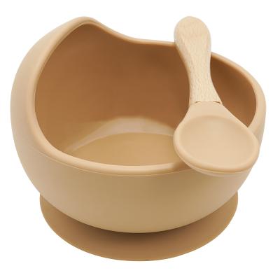 China Best BPA Free Selling Amazon Classic INS Snail Bowl with Spoon Baby Silicone Bowl Set Baby Dinnerware Set for sale