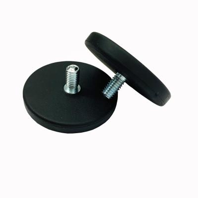 China Industrial Super Strong Pot Magnet Rubber Magnet Countersunk Hole for sale