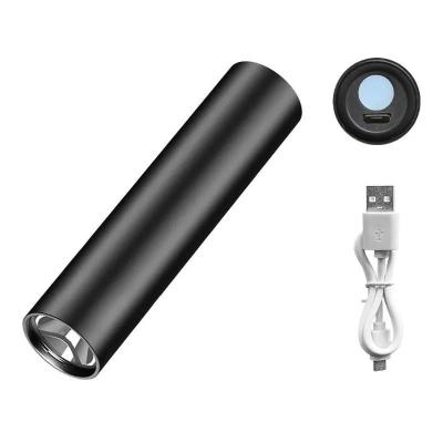 China Zoomable Led Light Mini High Power 100 Lumen USB Rechargeable Aluminum Portable Smart Pocket LED Flashlight With 3 Modes Lights for sale