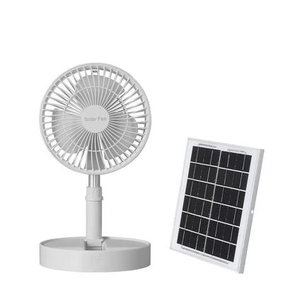 China Lower Noise Portable Usb Rechargeable Battery Solar Panel Telescopic Foldable Standing 3 Speeds Quiet Desk Floor Fan For Bedroom Home Travel for sale