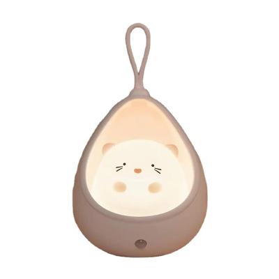 China USB Switch Night Light Led Night Light Sensor Control Cute Animal Human Induction Lamp For Children Kids Bedroom Usb Rechargeable Silicone Wall Lights for sale