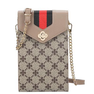 China Waterproof New Fashion PU Leather Long Style Color Stripes Clutch Wallet Shoulder Strap Phone Purses for sale