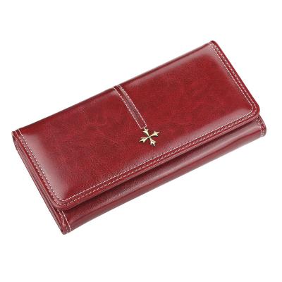 China Waterproof Women's Long Wallet Korean style zip clutch Bright-faced multi-card women's bag for sale