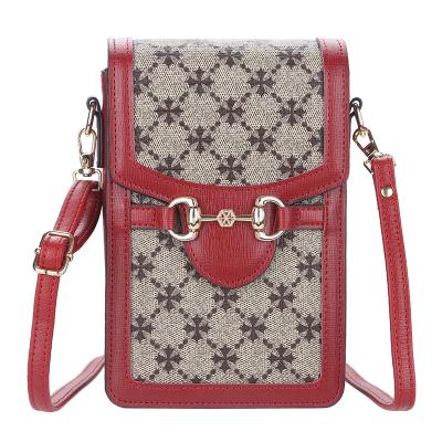 China High Quallity New mobile phone bag Women's horse title buckle large capacity single shoulder diagonal women's bag Retro old pattern wallet for sale