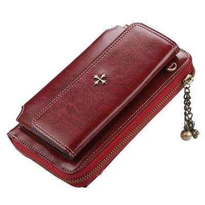 China High Quallity Ladies wallet Korean cross-flower multi-card crossbody shoulder bag Fashion Buckle Fringe Bag for sale