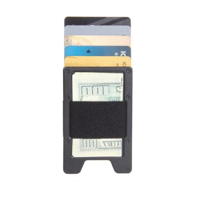 China Fashion New minimalism aluminum alloy card bag RFID anti-theft brush metal wallet men creative card sleeve custom card holder for sale