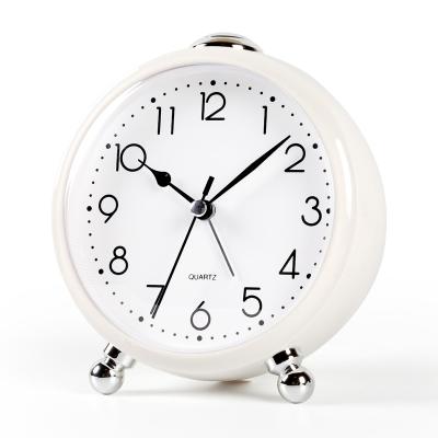 China 2022 New Style Creative Personality Round Contemporary Modern European Night Light Beautiful Quartz Clocks Alarm Clocks Home Bedroom for sale