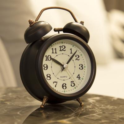 China Mini Metal Gift Customized Round Logos Alarm Clocks Retro Old Fashioned Minimalist Modern Simplicity High Quality New Products for sale