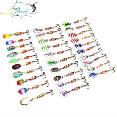 China 30ps Deluxe Fishing Spinner Metal Set Spoon 3g-7g Hard Bait Artificial Bass Lure Metal Fishing Lure Spangle Spinner For Bass Carp for sale