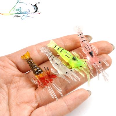 China Silicone 10Pcs/20Pcs/30Pcs/Lot Plastic Baits 4cm Artificial Lure 1g Golden Soft Fishing Shrimp For Bait No Hook Sea Fishing Winter Fishing for sale