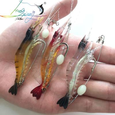 China Soft Lead 1pcs/lot Shrimp Lure 9cm/6g Fishing Artificial Bait With Glow Hook Swivels PESCA Sabiki D'Anzois Para Rigs Fishing Lure FU40 for sale