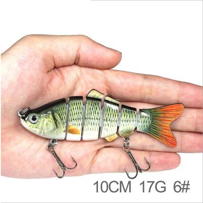 China Lead Fishing Lure 6 Segment Realistic Multi Joint Trout Artificial Bait Swimbait Crankbait Hard Tackle With Treble Hook for sale