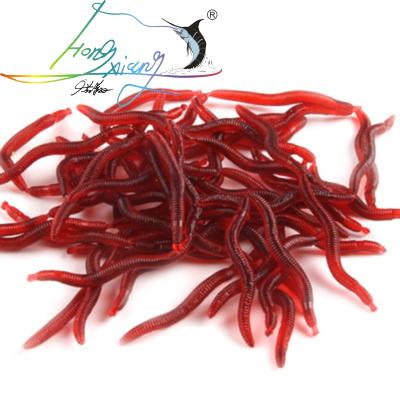 China 100PCS 4cm Fake Sea Fishing Earthworm Bionic Simulated Red Worm Lure Bait 50PS Smell Plastic Glow-in-the-Dark Taste for sale