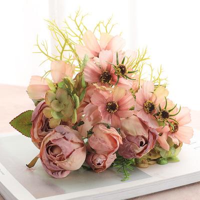 China Wedding / Decoration 37cm Roses Use Artificial Flowers Wedding Decoration Flowers For Home Decoration Silk Bouquet for sale