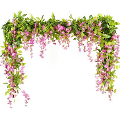 China Hot sale 180m silk pink decorative flowers and garlands flower decoration silk flowers for wedding decoration stage for sale