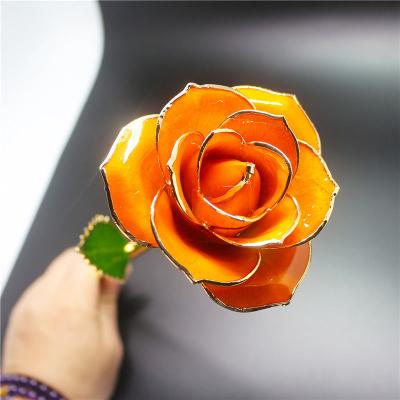 China Wedding/decoration fast shipping! Gold Plated Rose Painted Rose Valentine's Day Mother's Day Mounted Real Flower 24k Mounted Gold Elixir for sale