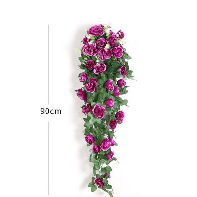 China Silk Fabric Home Decoration Flower Backdrop Wedding Hanging Decoration Rose Artificial Flower Wall for sale