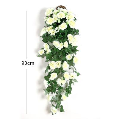 China Beautiful Silk Fabric Home Decoration Rose Wall Hanging Flower Backdrop Artificial Flower For Wall for sale