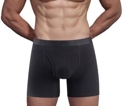 China Antibacterial Cotton Stretch Sports Mens Underwear Shorts Mid Waist Extended Leg Boxers Custom Made for sale