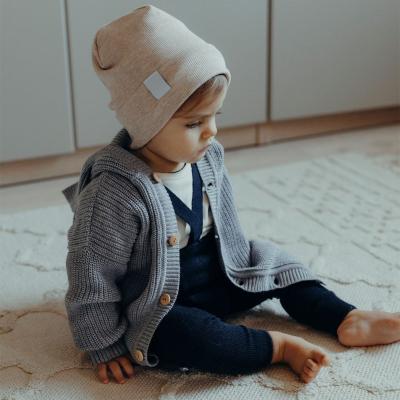 China Soft hot sale children's coat OVERSIZED KNIT BABY CARDIGAN WITH HOOD Organic cotton cardigan made with 100% cotton of organic quality for sale