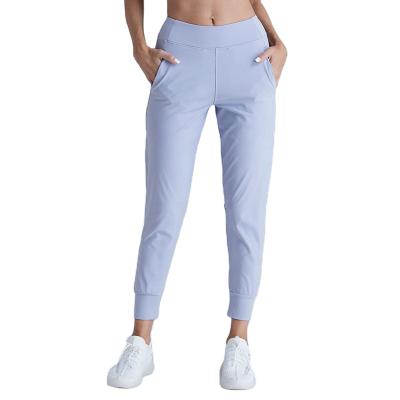 China Custom Anti-wrinkle Women's Plain Solid Lightweight Slim Fitted Sweatpants Outdoor Comfortable Ladies Harem Pants Pockets Joggers Pants for sale