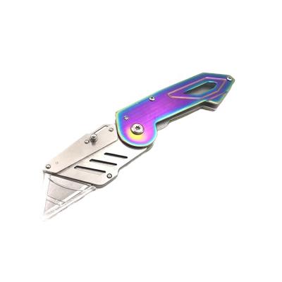 China High Quality Non-variable Rainbow Processing Pocket Paper Folding Utility Cutter Knife for sale