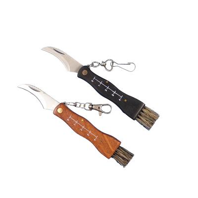 China Slide Open Most Popular Fast Delivery Wooden Handle Folding Mushroom Knife for sale