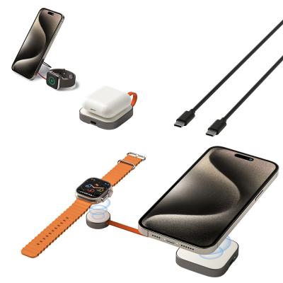 Cina Caricabatterie wireless metallo magnetica 2 in 1 per telefono e orologio con scenari di uso multipli in vendita