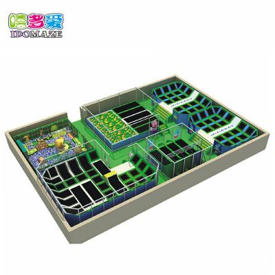 China ALLOY STEEL Professional 350 Square Meters Indoor Playground With Trampoline Park Equipment In Shopping Mall for sale