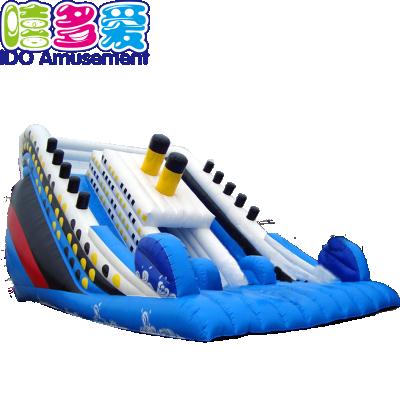 China Plastic Attractive Game Bouncer Commercial Inflatable Water Slide For Adult for sale