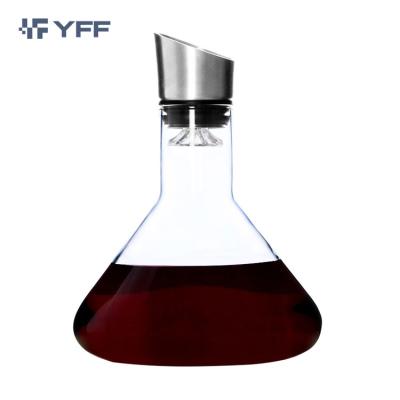 China Lead Free Built-in Aerator Blown Pourer, Wine Decanter Accessories Hand Crystal Glass Wine Decanter Gift for sale