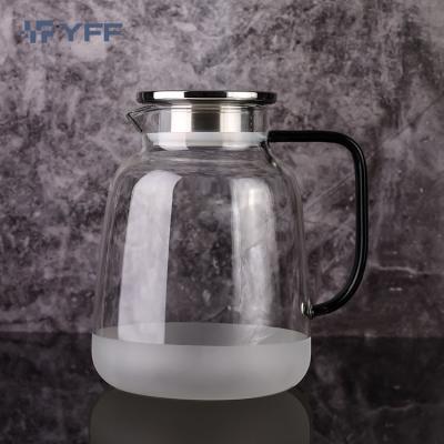 China Viable Glass Pitcher Large Capacity Borosilicate Transparent Decanter Kettle Custom Thickened Glass Water Jug for sale