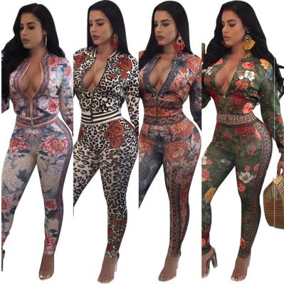 China MD-20101716 2021 New Arrivals Breathable Printed Two-Piece Set Women Fashion Style Sexy Pants Set For Woman for sale