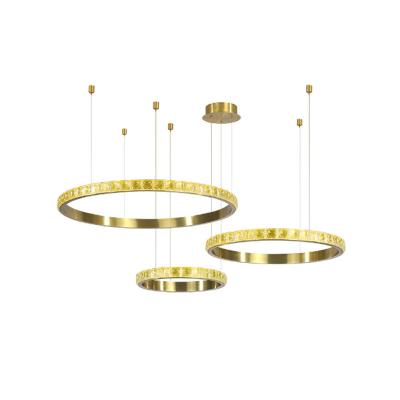 China Mid Century Modern Luxury Chandelier Decorative Lighting Villa Circle Chandelier Crystal Chandelier for sale