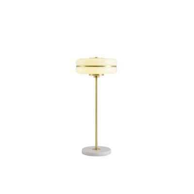 China Simple Round Modern Matt Gold White Glass Floor Lamp Shade Floor Lamp for Decoration Table Lamp for sale