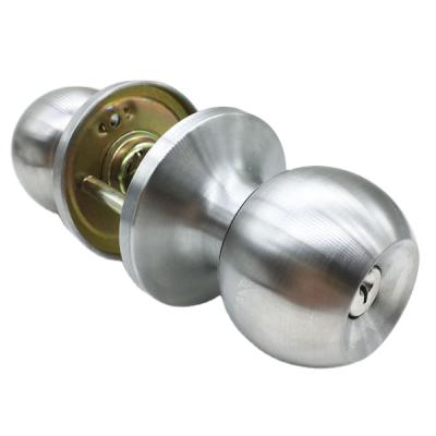 China Tubular Round Steel Door/Mood Stainless Steel Wooden Toilet Entry Door Entry Door Ball Knob Handle Lock for sale