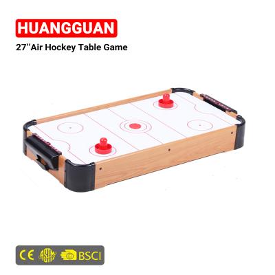 China Family/Schools Huangguan 27 Inch Whole Factory Sale Air Hockey Table Top For Indoor Games Kids Mini Pusher Ice Hockey Table For Sale for sale