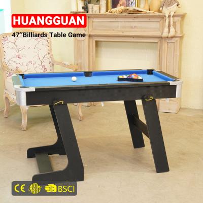 China Huangguan American Standard 47 Inch Stardard Foldable Snooker Table for Party Pool Table and Snooker Table for Family Night for sale