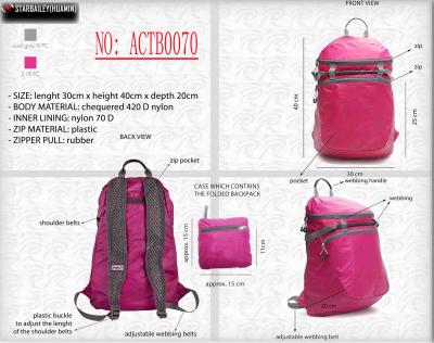 Κίνα 420D nylon foladble camping pack προς πώληση