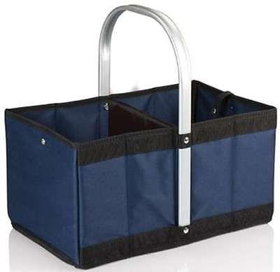 China Urban polyester Basket Reusable Shopping Bag Collapsible/Folding/Folds - Navy Blue for sale