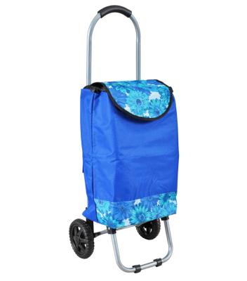 China Trolley Dolly 600D polyetser Black Lightweight Shopping Grocery Foldable Cart for sale